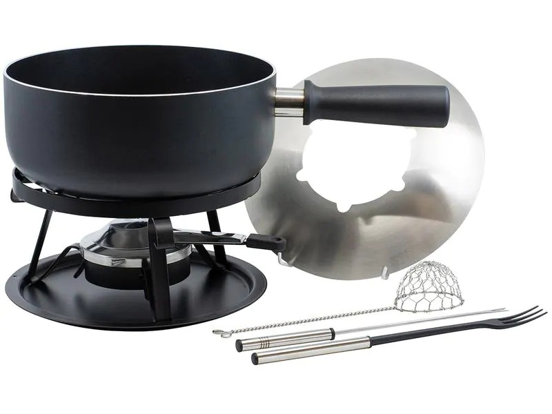 Kadastar Käsefondue-Set Royal 22 Teile, Schwarz