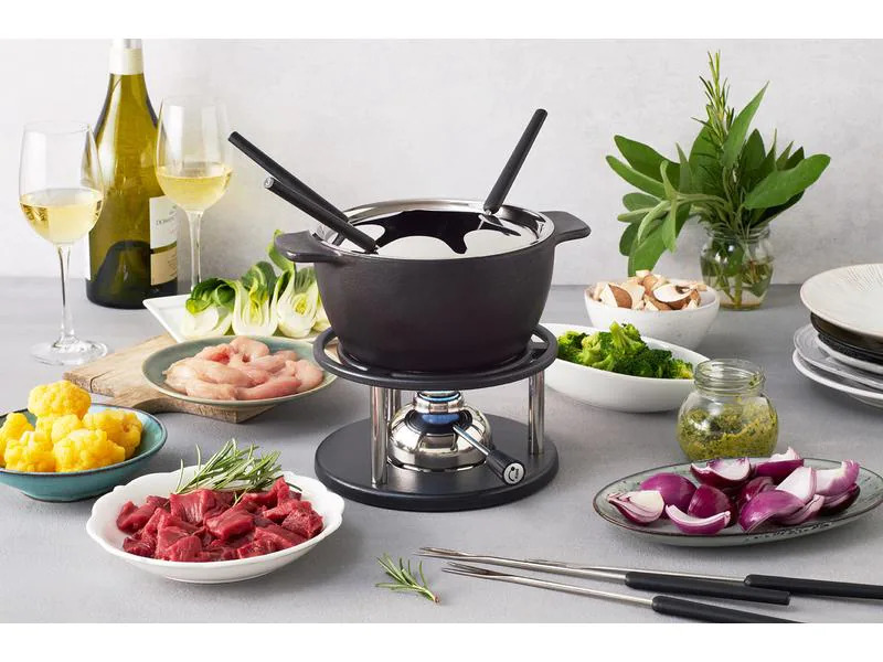 Kisag Fleischfondue-Set Twin 10 Teile, Schwarz