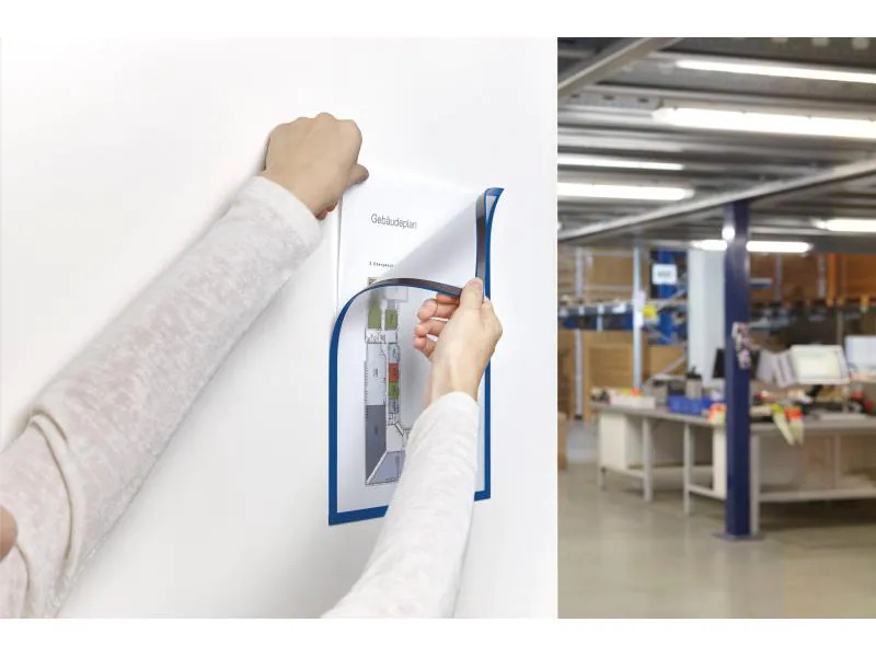 Magnetoplan Präsentationsrahmen Sichtfenster A4 Blau, 5 Stück