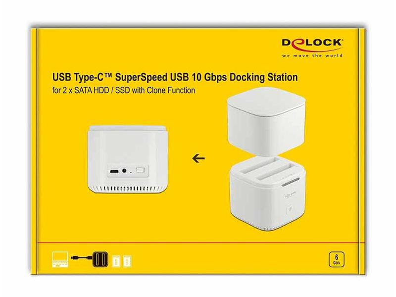 Delock Docking- und Klonstation 63084 2x 2.5 SATA SDD/HDD