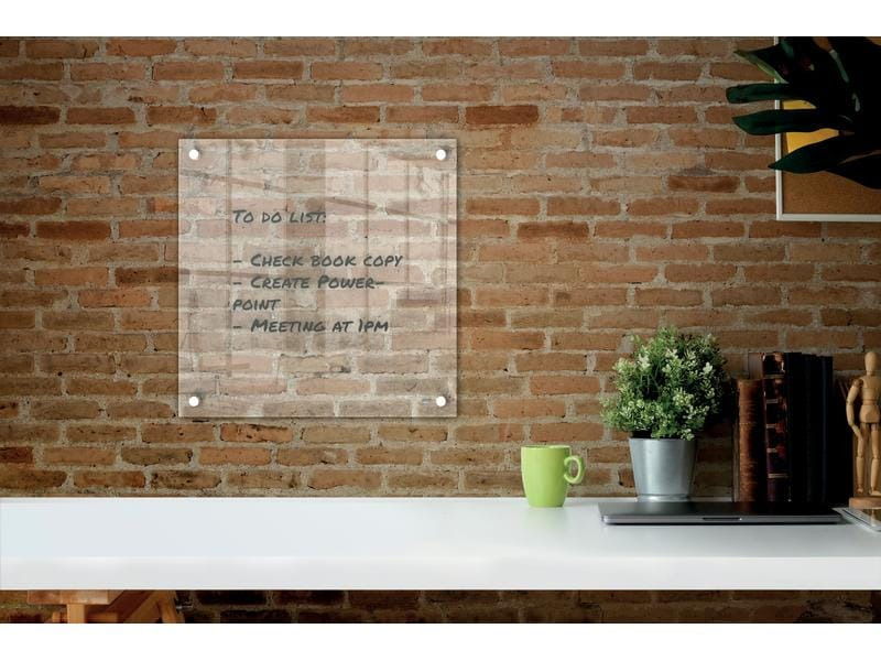 Nobo Acryl-Notiztafel Zur Wandmontage 45 cm x 45 cm, Transparent