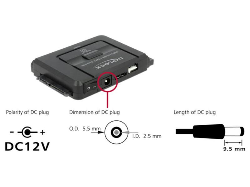 Delock Konverter USB 3.0 auf SATA III / IDE 40 Pin / IDE 44 Pin