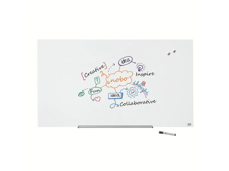 Nobo Magnethaftendes Glassboard Diamond 71.1 cm x 126 cm, Weiss
