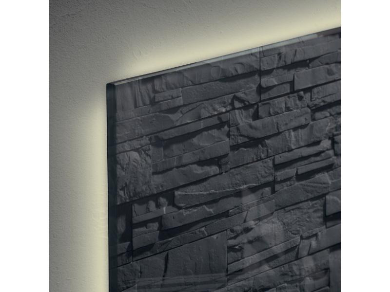 Sigel Glassboard LED artverum 91 cm x 46 cm, Schwarz