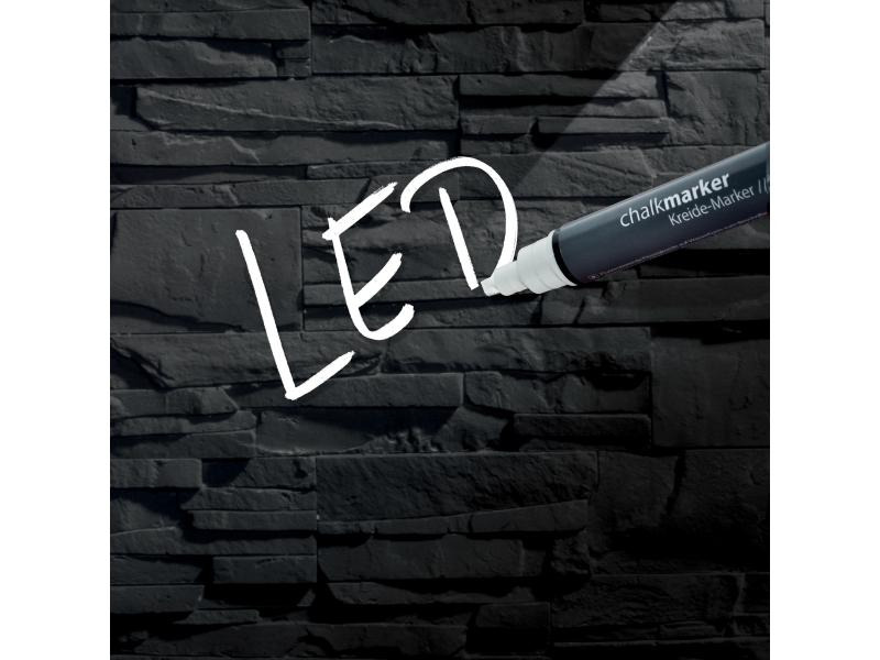 Sigel Glassboard LED artverum 91 cm x 46 cm, Schwarz