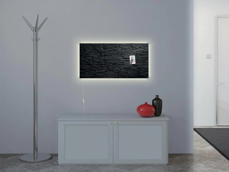 Sigel Glassboard LED artverum 91 cm x 46 cm, Schwarz