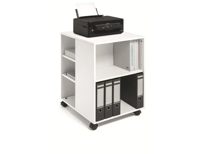 DURABLE Multifunktionswagen 74/59 3-seitig offen, 6 Böden, Weiss