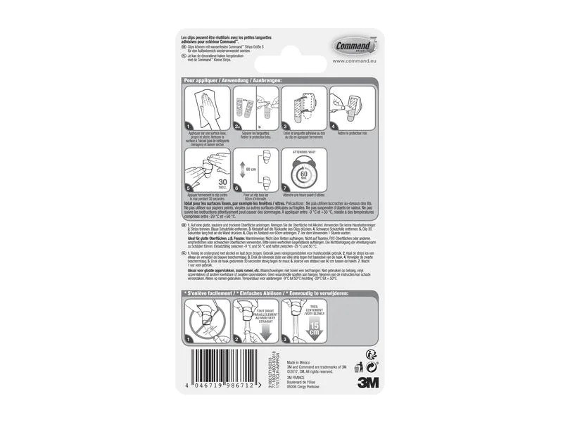 3M Haken Command Outdoor Transparent, 8 Haken
