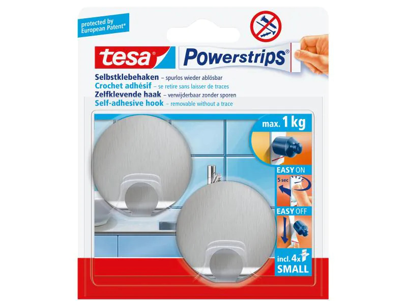 tesa Haken Powerstrips SMALL Rund Metall, 1 kg