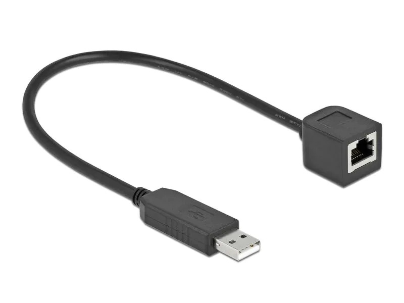Delock Anschlusskabel USB-A zu RS-232 RJ45, 25 cm