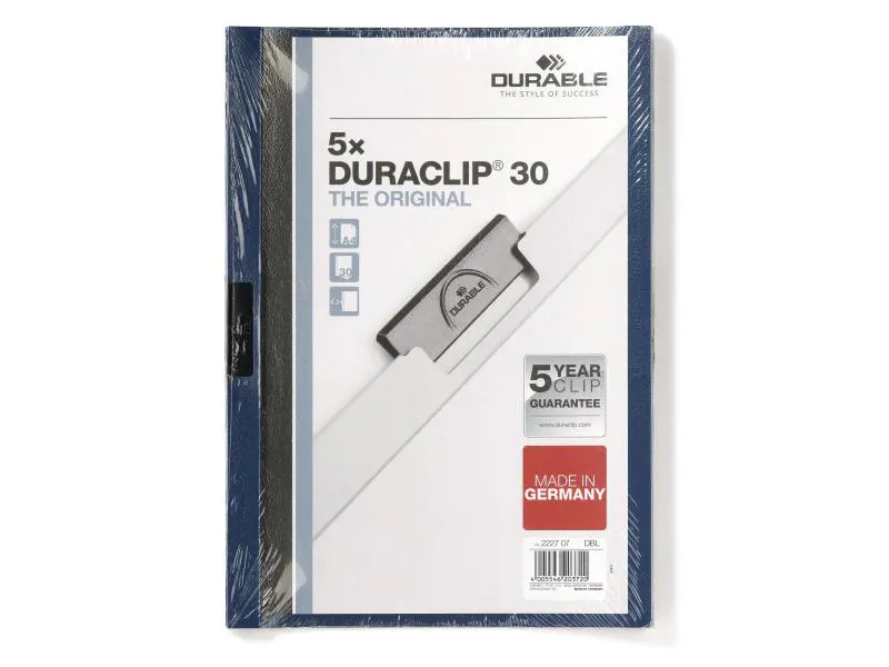 DURABLE Klemmhefter Duraclip 30 A4 5 x Blau