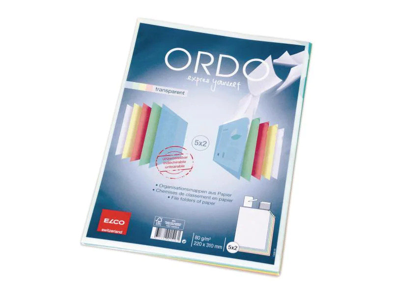 ELCO Sichthülle Ordo A4 Transparent Mehrfarbig, 10 Stück