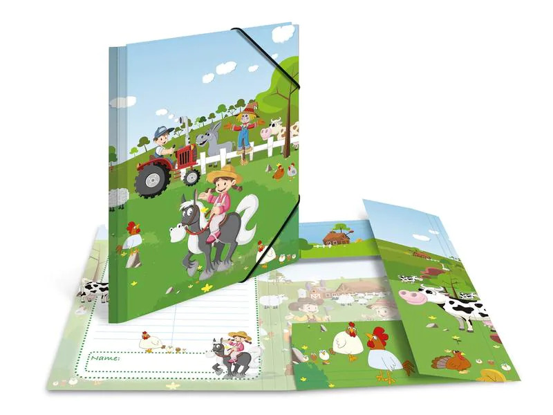 HERMA Gummibandmappe Bauernhof A3, Mehrfarbig