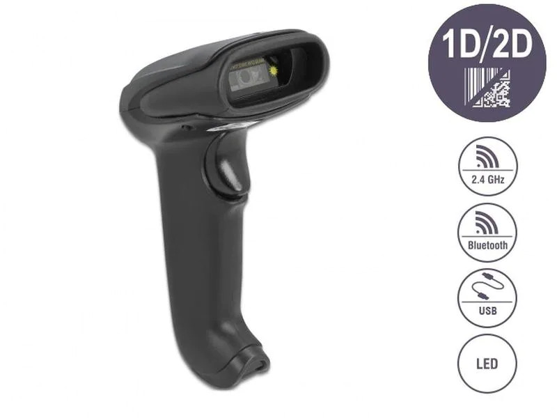 Delock Barcode Scanner 90562 USB &amp; Bluetooth 1D/2D