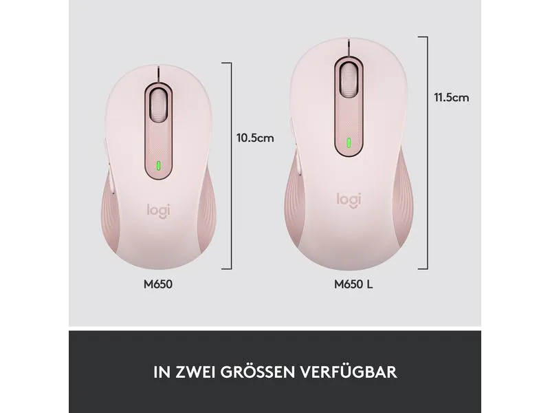 Logitech Mobile Maus Signature M650 L Rosa