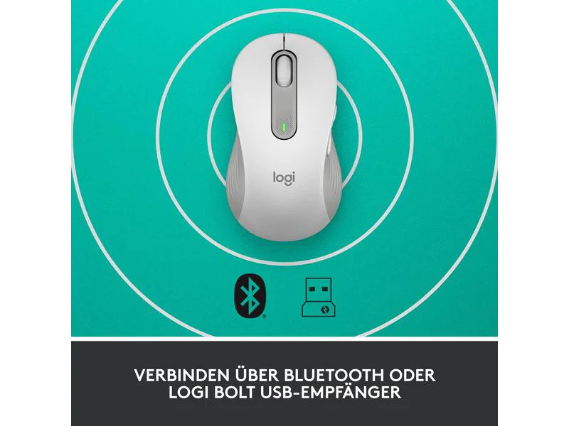 Logitech Mobile Maus Signature M650 L left Weiss
