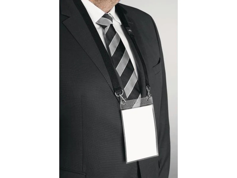 DURABLE Namensschild mit Textilband Duo A6 10 Stück, Schwarz