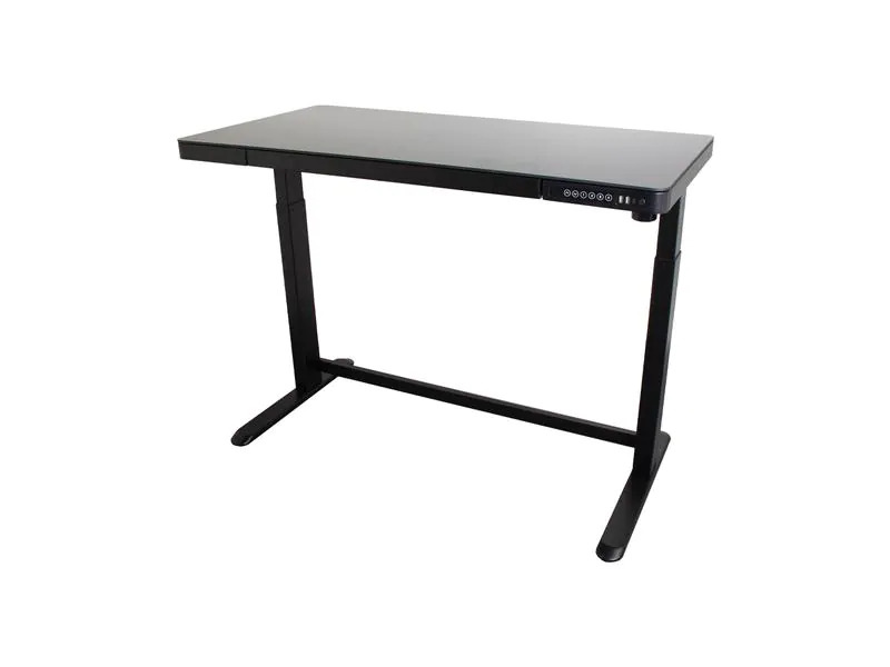 Contini Tisch ET118, 120 x 60 cm, mit Tischplatte Glas, Schwarz