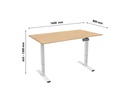 Contini Tisch RAL 9016 1.6 x 0.8 m Weiss mit Brauner Tischplatte