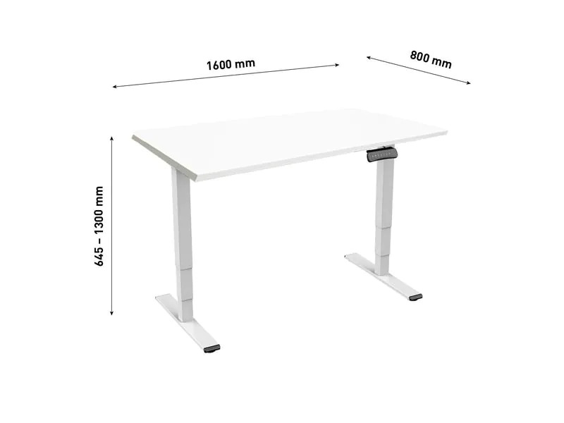 Contini Tisch RAL 9016 1.6 x 0.8 m Weiss mit Weisser Tischplatte
