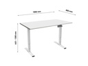 Contini Tisch RAL 9016 1.8 x 0.8 m Weiss mit Grauer Tischplatte