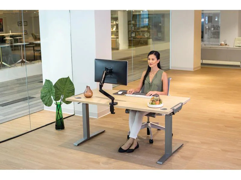 Fellowes Steh- &amp; Sitzgestell Levado ohne Tischplatte, Silber