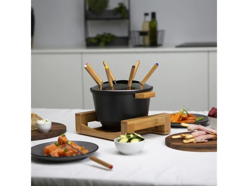 Princess Fondue-Set All-in-One Pure 10 Teile, Braun/Schwarz