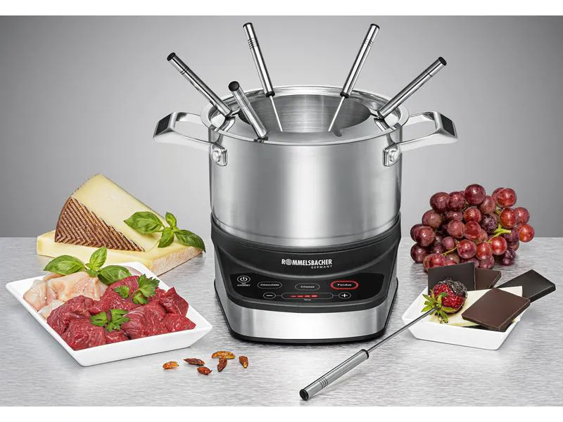 Rommelsbacher Fondue-Set All-in-One 20.F 1200, 7 Teile, Silber