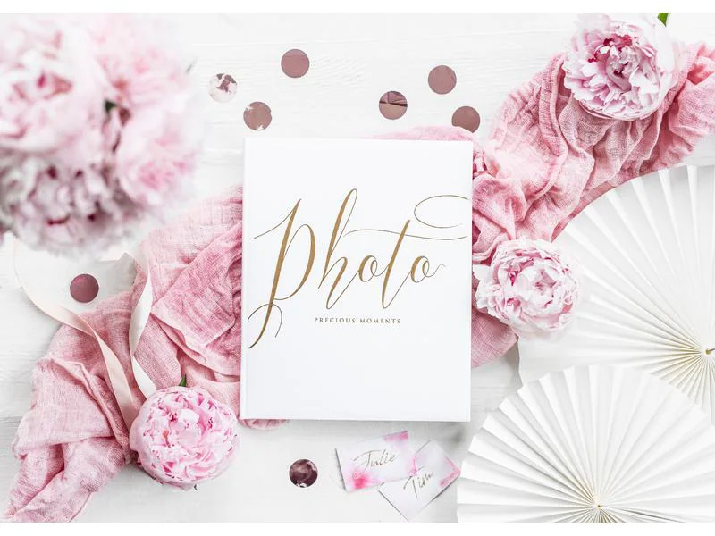 Partydeco Fotoalbum Precious moments 20 x 24.5 cm, Weiss/Gold