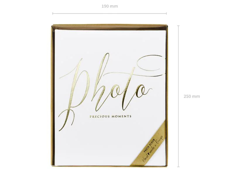 Partydeco Fotoalbum Precious moments 20 x 24.5 cm, Weiss/Gold