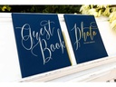 Partydeco Gästebuch Guest Book 20 x 24.5 cm, Blau/Gold