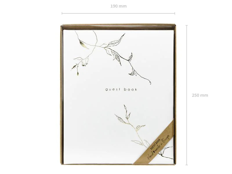 Partydeco Gästebuch Guest Book 20 x 24.5 cm, Gold/Weiss