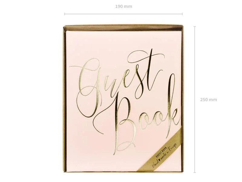 Partydeco Gästebuch Guest Book 20 x 24.5 cm, Rosa/Gold