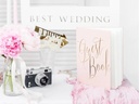 Partydeco Gästebuch Guest Book 20 x 24.5 cm, Weiss/Gold