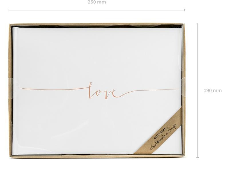 Partydeco Gästebuch Love 24 x 18.5 cm, 22 Seiten, Rosegold; Weiss