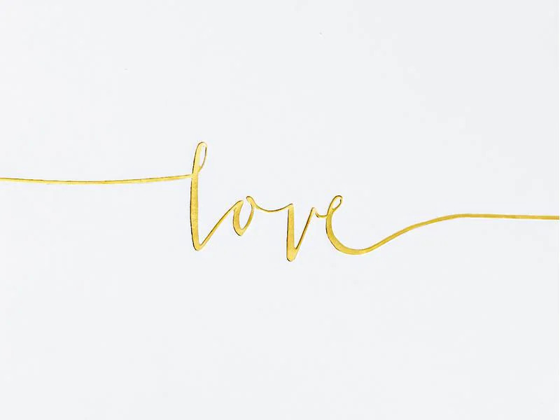 Partydeco Gästebuch Love 24 x 18.5 cm, Weiss/Gold