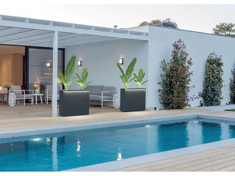 Herstera Pflanzentrog Planter Divider 25, 100x25x80 cm, Anthrazit