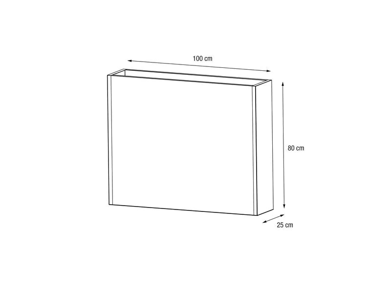 Herstera Pflanzentrog Planter Divider 25, 100x25x80 cm, Anthrazit