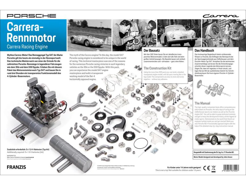 Franzis Baubox Porsche  Carrera-Rennmotor Boxermodell Typ 547