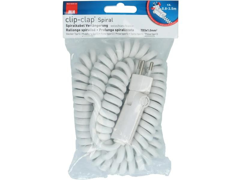 Max Hauri Verlängerungskabel 3.5 m T13 - T12 ClipClap, Weiss