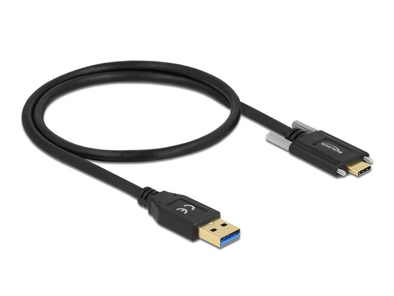 Delock USB 3.1-Kabel Schraube seitlich USB A - USB C 0.5 m