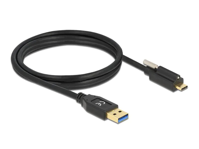 Delock USB-Kabel Schraube oben USB A - USB C 1.5 m