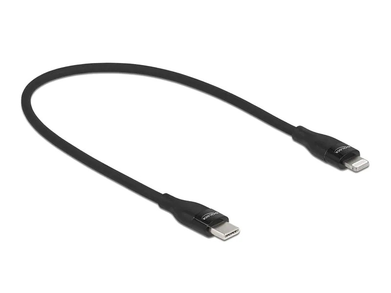 Delock USB-Kabel USB C - Lightning 0.5 m, Schwarz