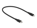 Delock USB-Kabel USB C - Lightning 0.5 m, Schwarz