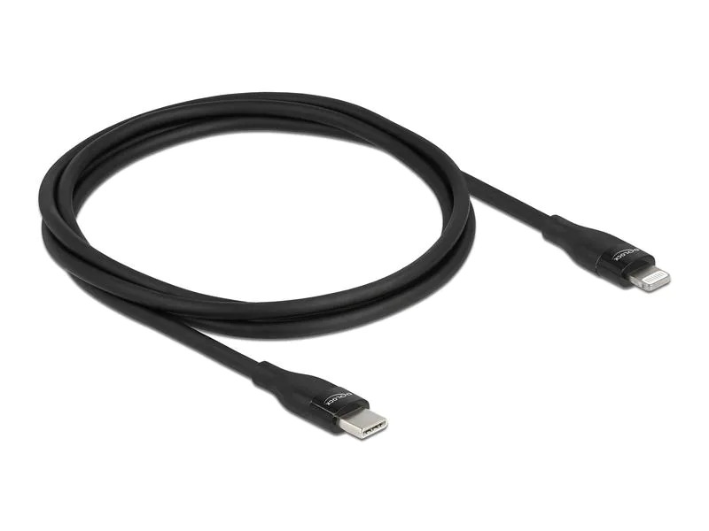 Delock USB-Kabel USB C - Lightning 1 m, Schwarz