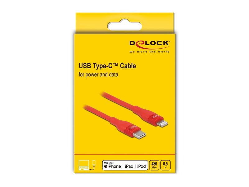 Delock USB-Kabel rot USB C - USB C 0.5 m