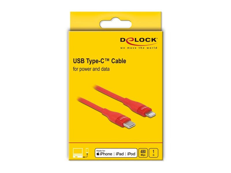 Delock USB-Kabel rot USB C - USB C 1 m