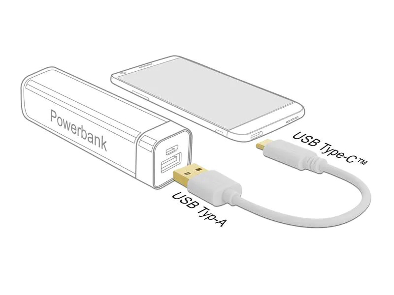 Delock USB-Ladekabel Stecker USB A - USB C 0.15 m
