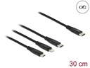 Delock USB-Ladekabel USB C - Lightning/Micro-USB B/USB C 0.3 m