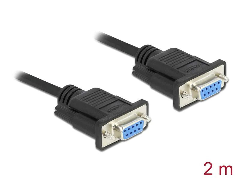 Delock Anschlusskabel RS-232 - RS-232 DB9 (f-f), Nullmodem 2 m